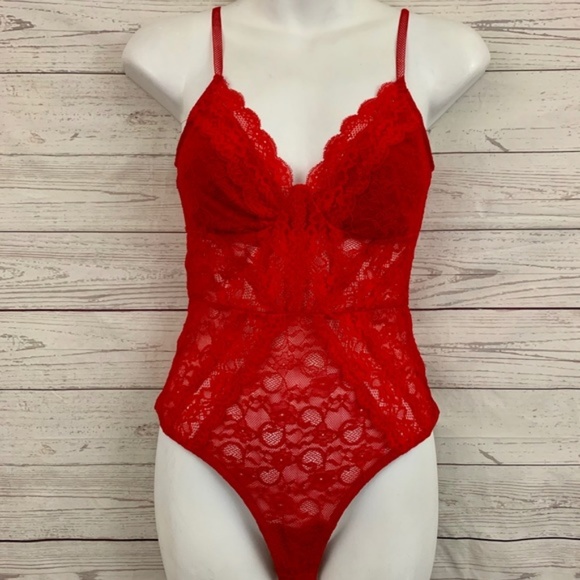 guess red lace bodysuit